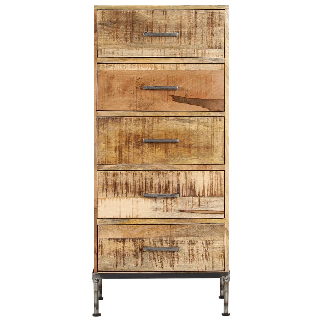 Cassettiera 45x35x106 cm in Legno Massello di Mango - homemem39