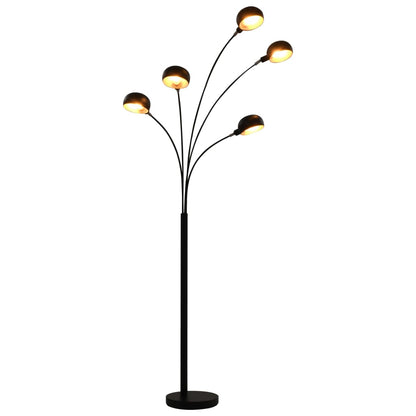 Lampada da Terra 200 cm 5 Bulbi E14 Nero e Oro - homemem39