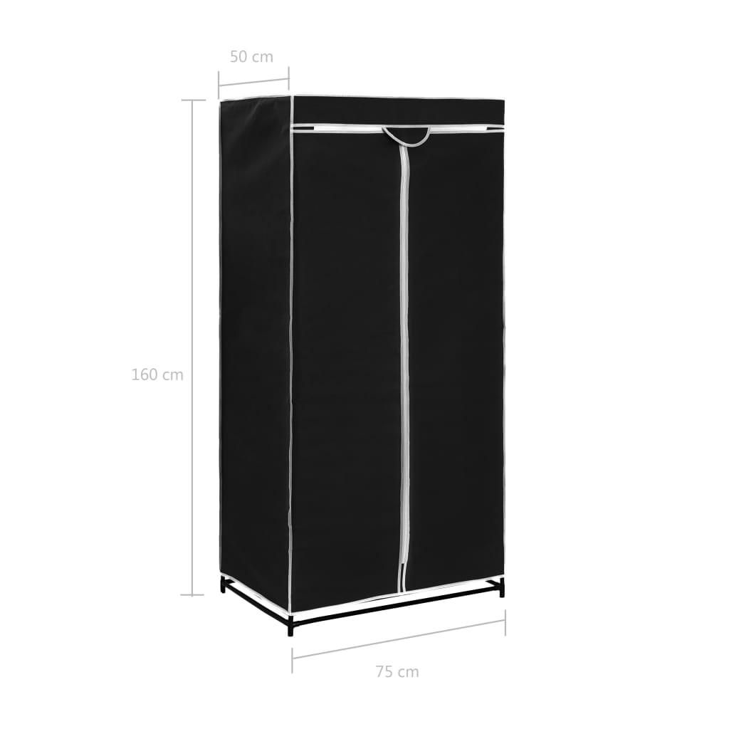 Armadio Nero 75x50x160 cm - homemem39