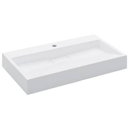 Lavandino 80x46x11 cm Blocco in Marmo/Minerale Bianco - homemem39