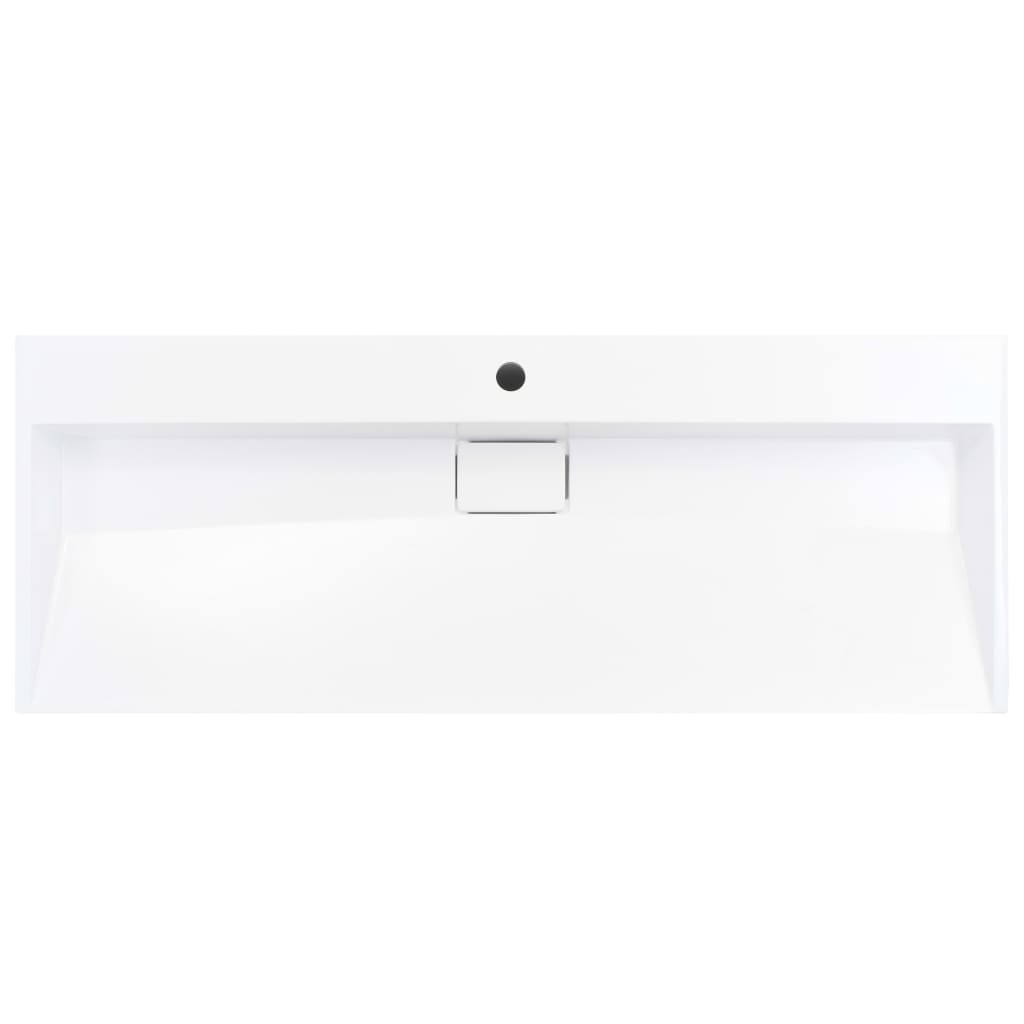 Lavandino 120x46x11 cm Blocco in Marmo/Minerale Bianco - homemem39