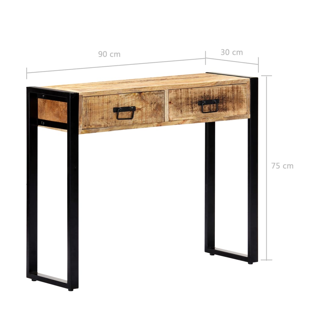 Tavolo Consolle 90x30x75 cm in Legno Massello di Mango - homemem39