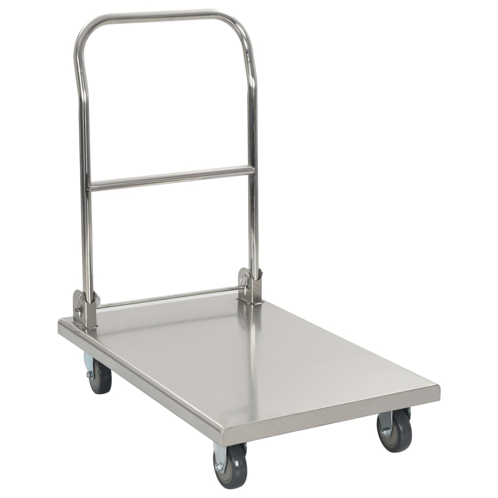 Carrello di Trasporto Argento 82x53x86 cm Acciaio Inossidabile - homemem39