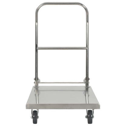 Carrello di Trasporto Argento 82x53x86 cm Acciaio Inossidabile - homemem39