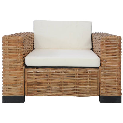 Poltrona con Cuscini in Rattan Naturale - homemem39