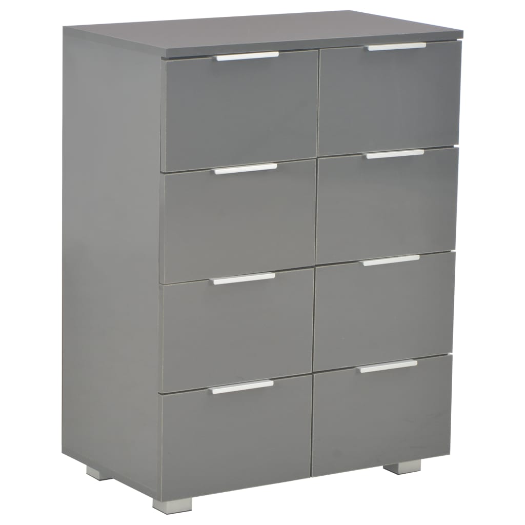 Credenza Grigio Lucido 60x35x80 cm in Legno Multistrato - homemem39