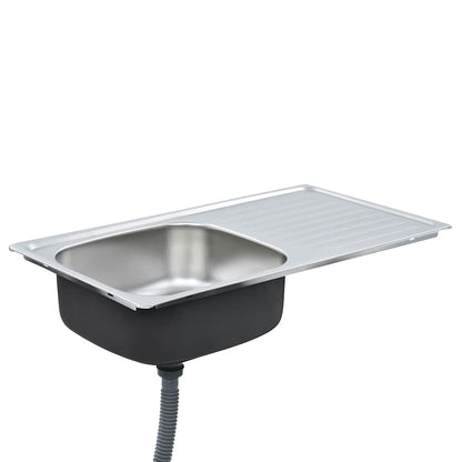 Lavello da Cucina con Filtro e Sifone in Acciaio Inox - homemem39