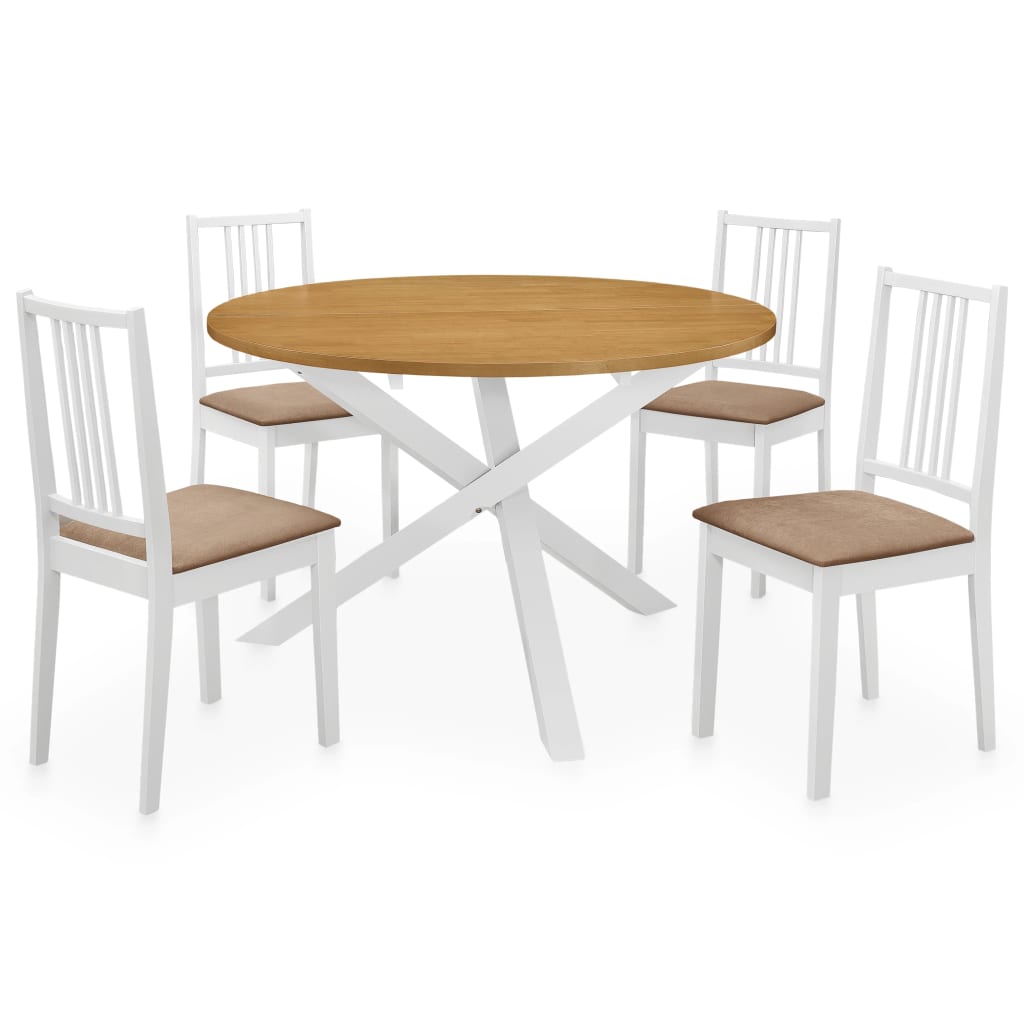 Set per Sala da Pranzo 5 pz in MDF Bianco - homemem39