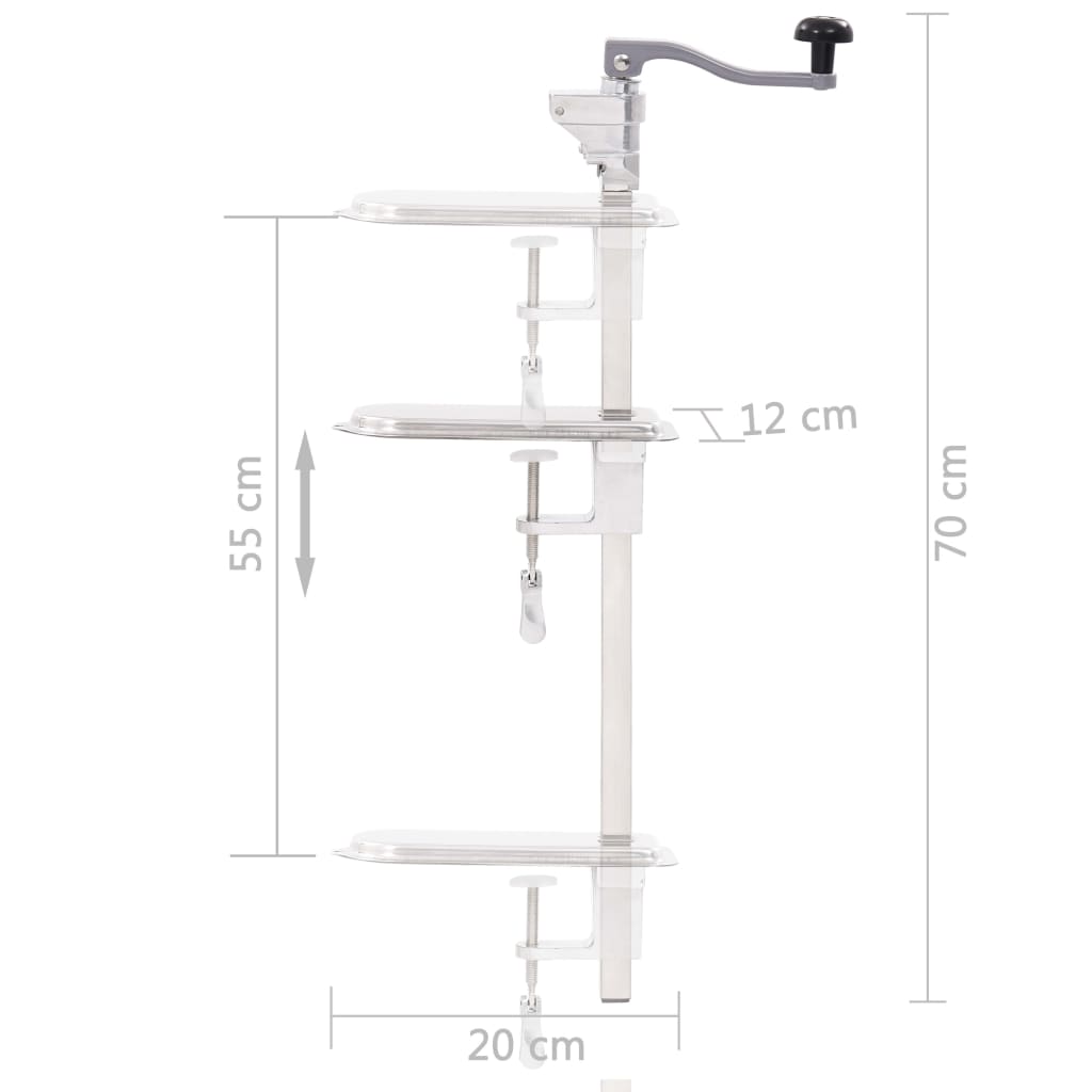 Apriscatole Argento 70 cm Alluminio e Acciaio Inossidabile - homemem39