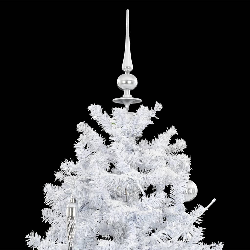 Albero di Natale con Neve e Base a Ombrellone Bianco 170 cm