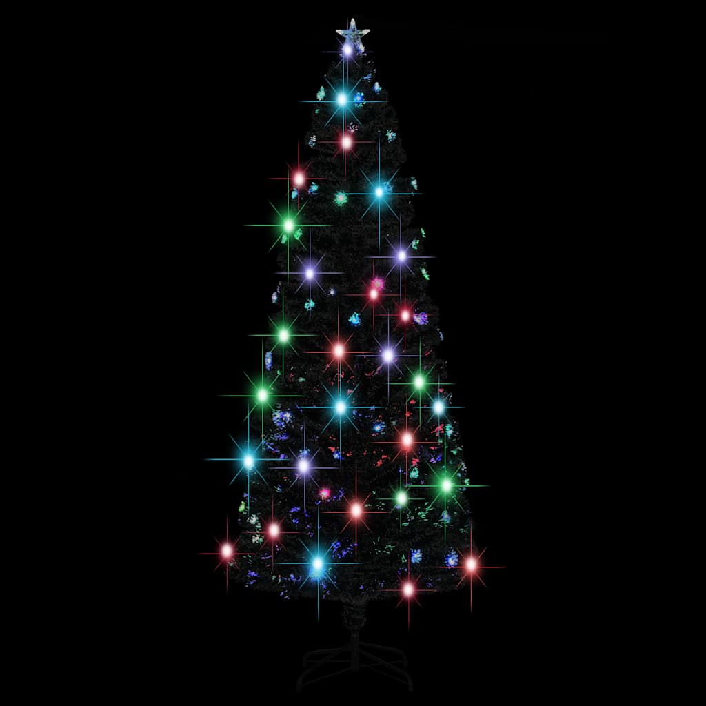 Albero di Natale Preilluminato con Supporto 240 cm Fibra Ottica