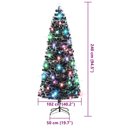 Albero di Natale Preilluminato con Supporto 240 cm Fibra Ottica - homemem39