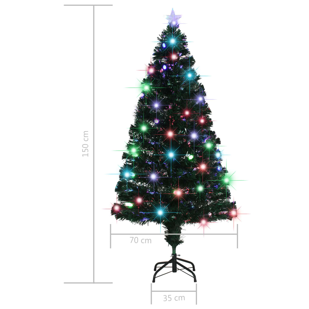 Albero di Natale Preilluminato con Supporto 150 cm Fibra Ottica - homemem39