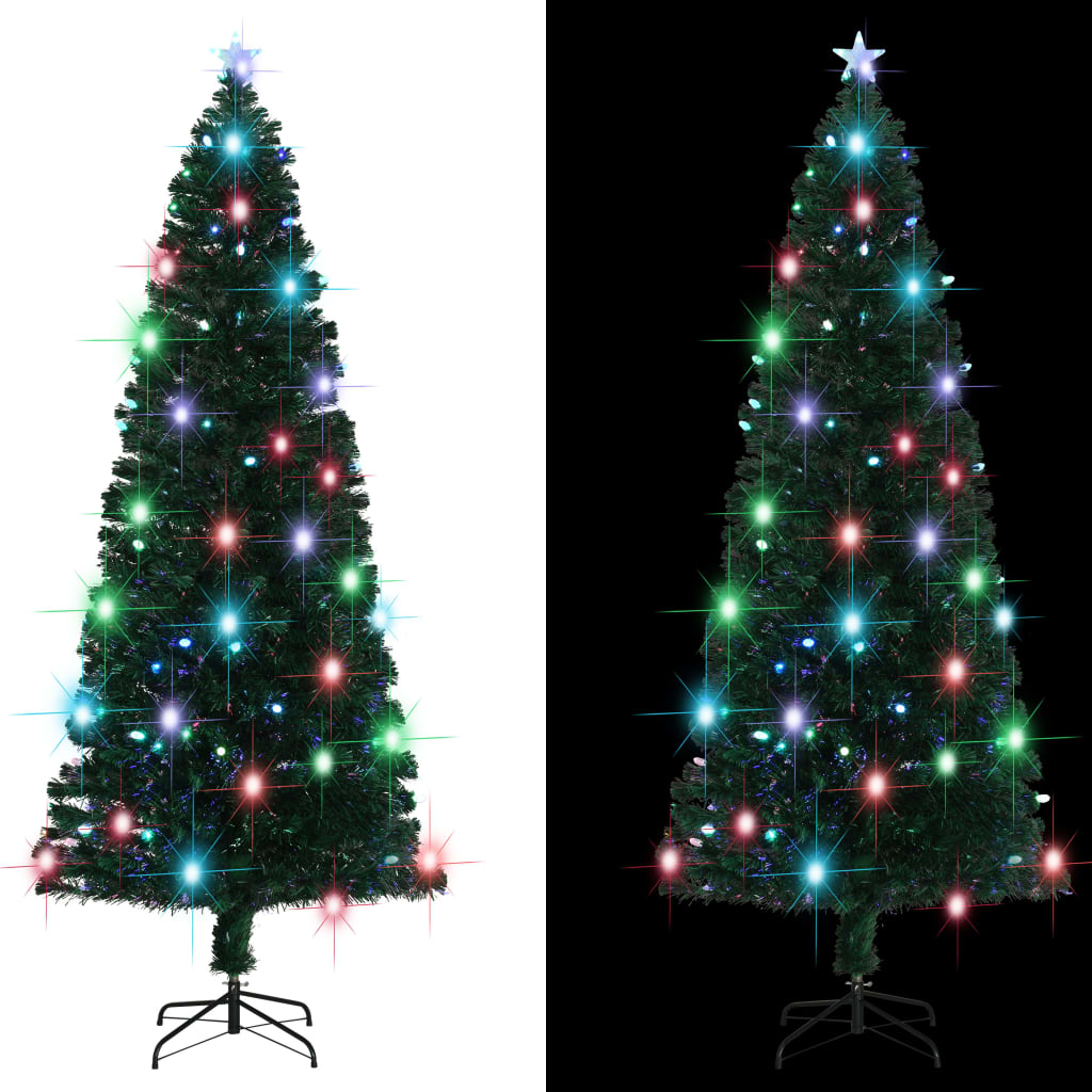 Albero di Natale Preilluminato con Supporto 240 cm Fibra Ottica - homemem39