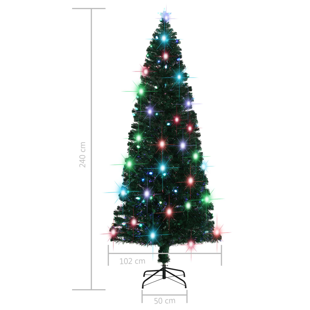 Albero di Natale Preilluminato con Supporto 240 cm Fibra Ottica - homemem39