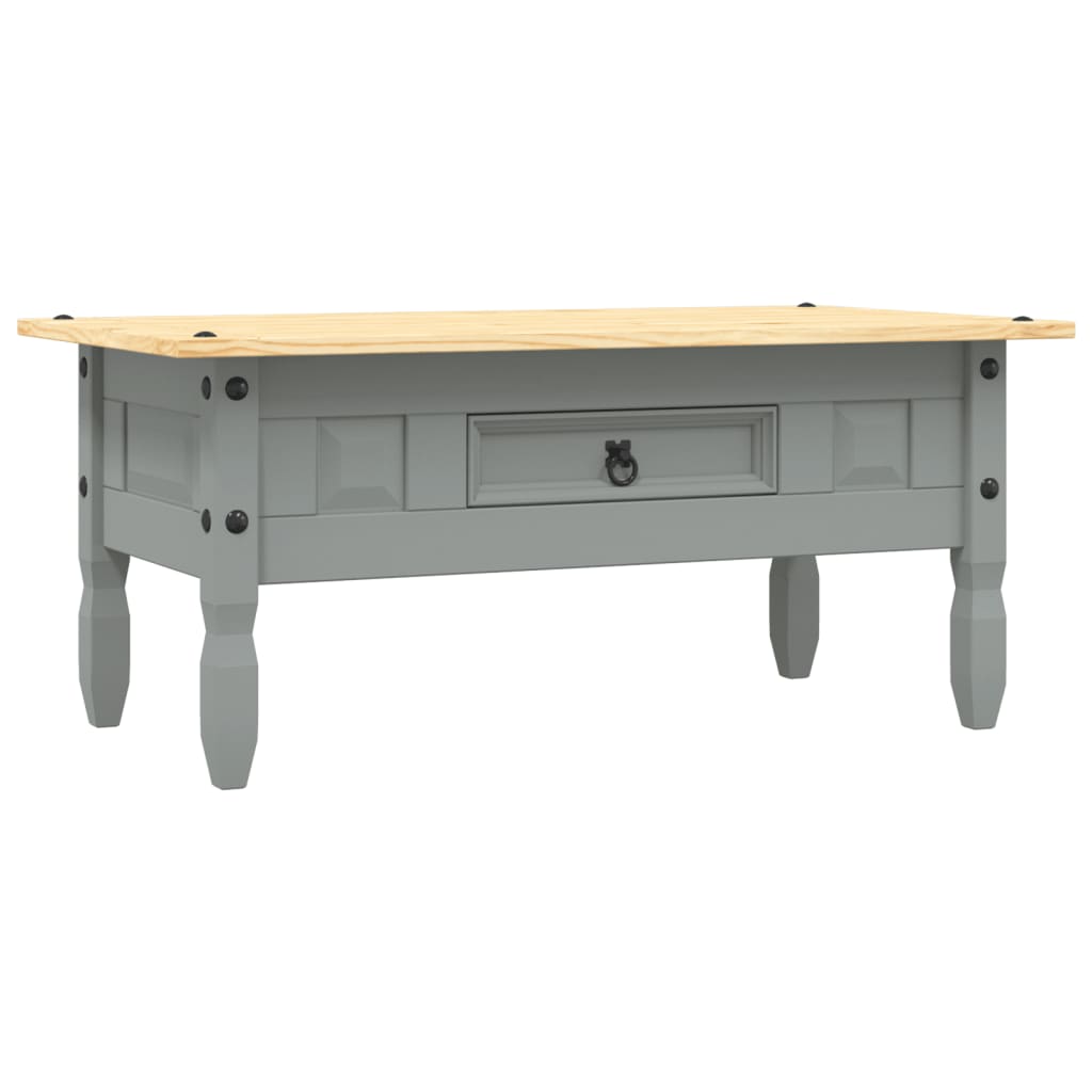 Tavolino Caffé Pino Messicano Corona Range Grigio 100x55x44 cm - homemem39