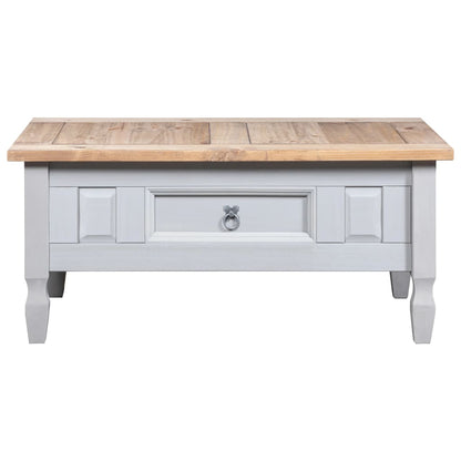 Tavolino Caffé Pino Messicano Corona Range Grigio 100x55x44 cm - homemem39