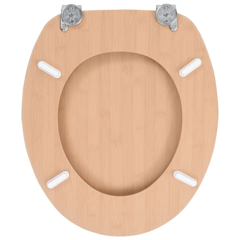 Tavolette WC con Coperchi 2 pz in MDF Design Bambù