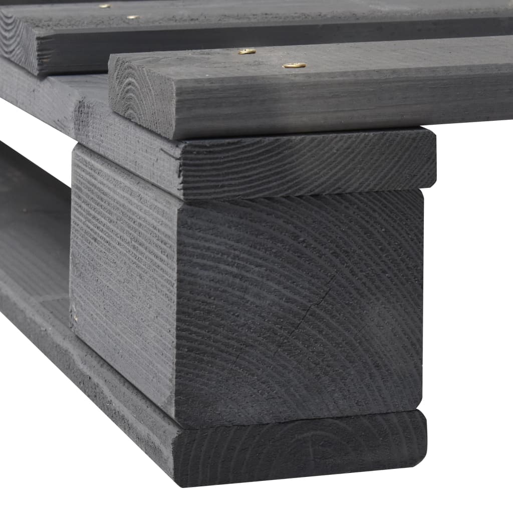 Giroletto in Pallet Grigio Legno Massello di Pino 200x200 cm - homemem39