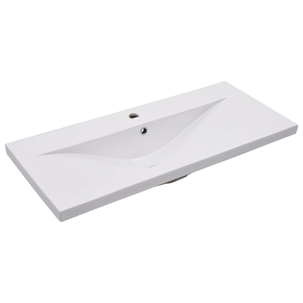 Lavabo da Incasso 91x39,5x18,5 cm in Ceramica Bianco