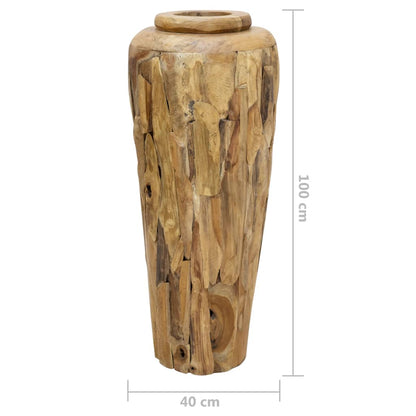 Vaso Decorativo 40x100 cm in Legno Massello di Teak