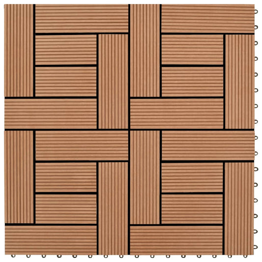 Piastrelle per Decking 22 pz 30x30cm 2mq in WPC Marrone