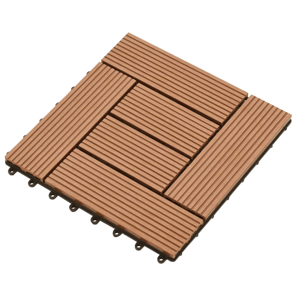 Piastrelle per Decking 22 pz 30x30cm 2mq in WPC Marrone