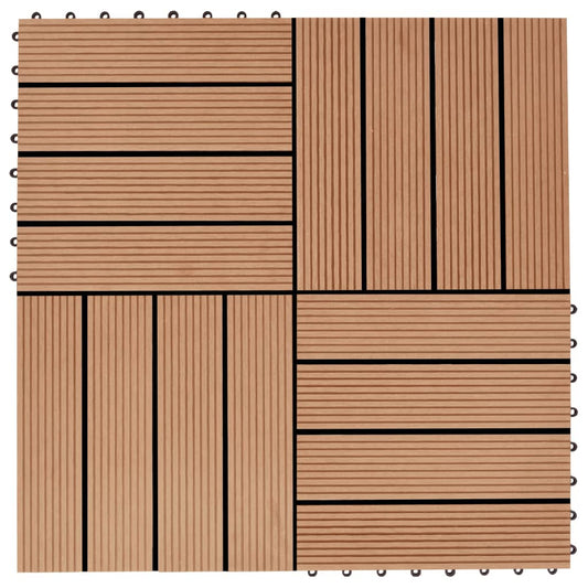 Piastrelle per Decking 22 pz 30x30cm 2mq in WPC Colore Teak