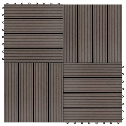 Piastrelle per Decking 22 pz 30x30cm 2mq in WPC Marrone Scuro