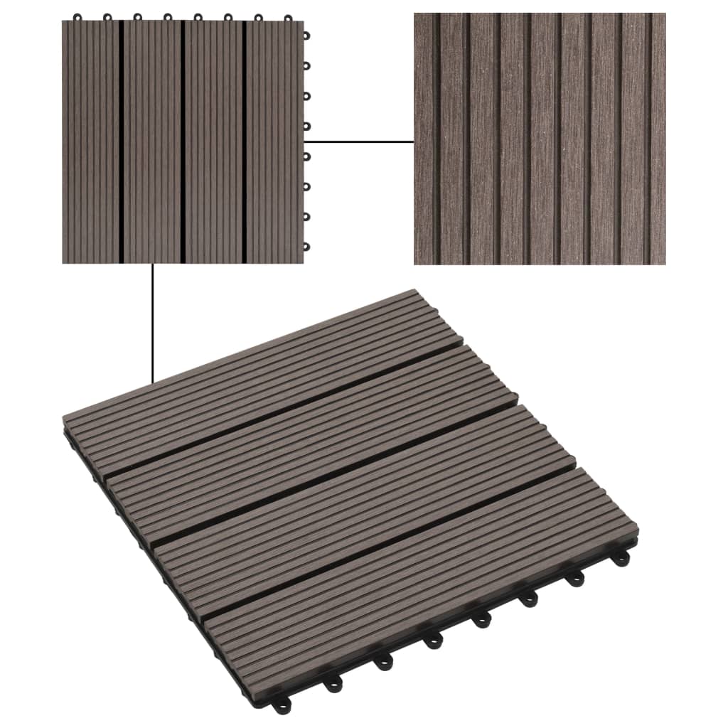 Piastrelle per Decking 22 pz 30x30cm 2mq in WPC Marrone Scuro