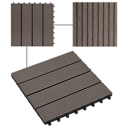 Piastrelle per Decking 22 pz 30x30cm 2mq in WPC Marrone Scuro