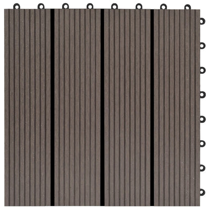 Piastrelle per Decking 22 pz 30x30cm 2mq in WPC Marrone Scuro