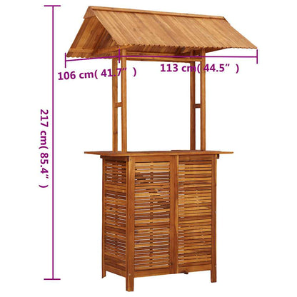 Tavolo Bar Esterno con Tetto 113x106x217cm Massello di Acacia - homemem39