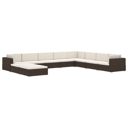 Seduta Centrale Modulare 1 pz con Cuscini in Polyrattan Nero - homemem39