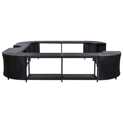 Bordo per Vasca da Spa Quadrato Nero 268x268x55 cm Polyrattan