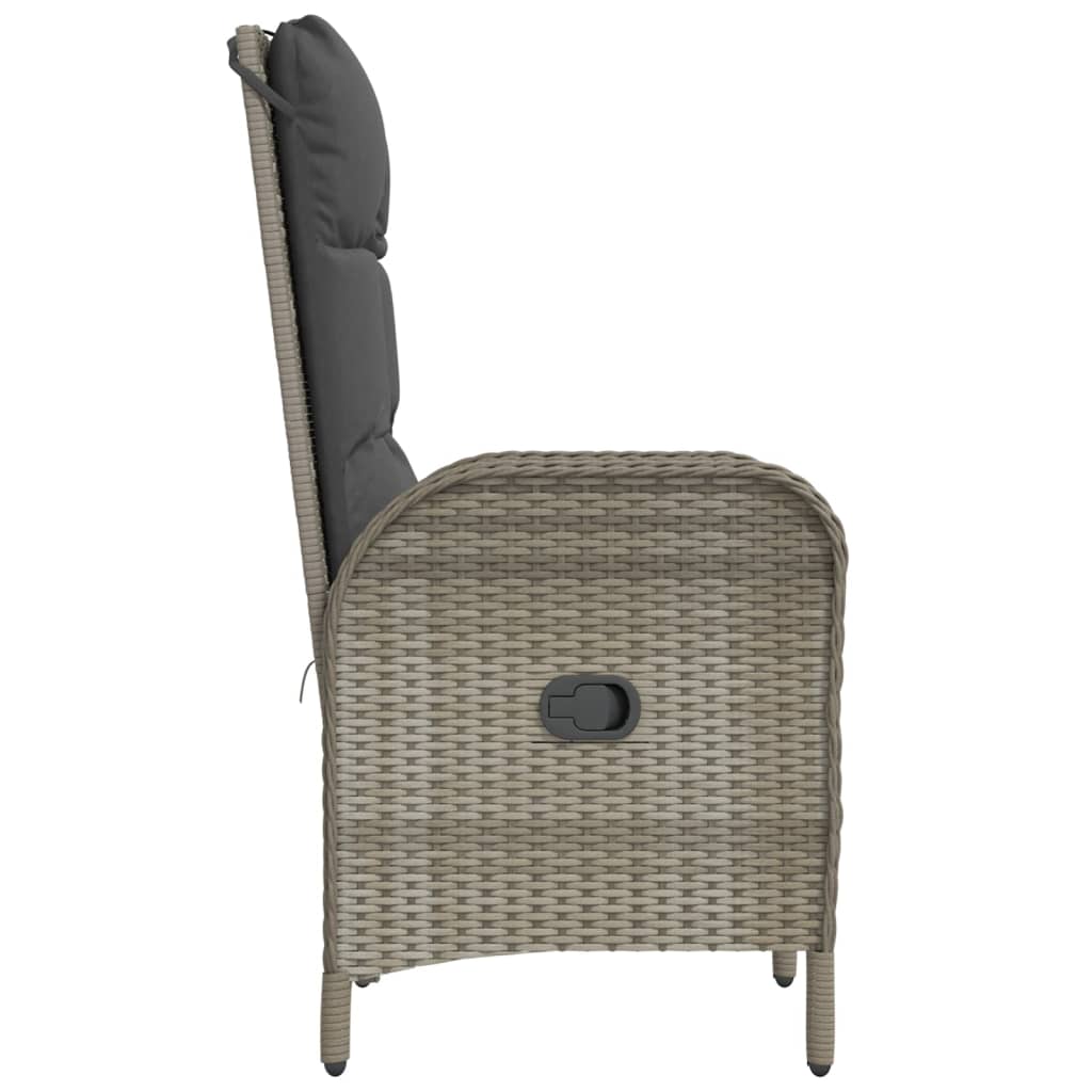 Sedie da Giardino 2 pz in Polyrattan Grigio