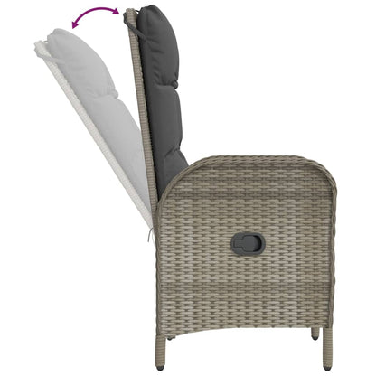 Sedie da Giardino 2 pz in Polyrattan Grigio