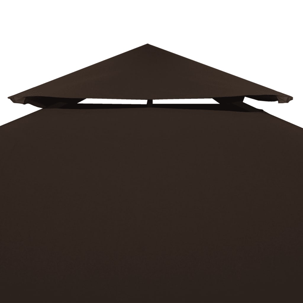 Copertura Superiore per Gazebo a 2 Strati 310g/m² 4x3m Marrone - homemem39