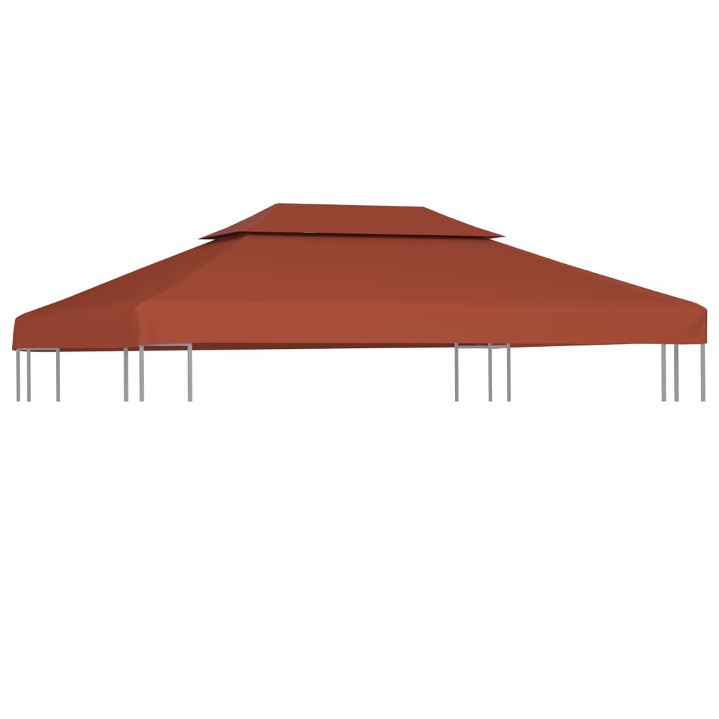 Copertura Superiore Gazebo a 2 Strati 310g/m² 4x3m Terracotta - homemem39