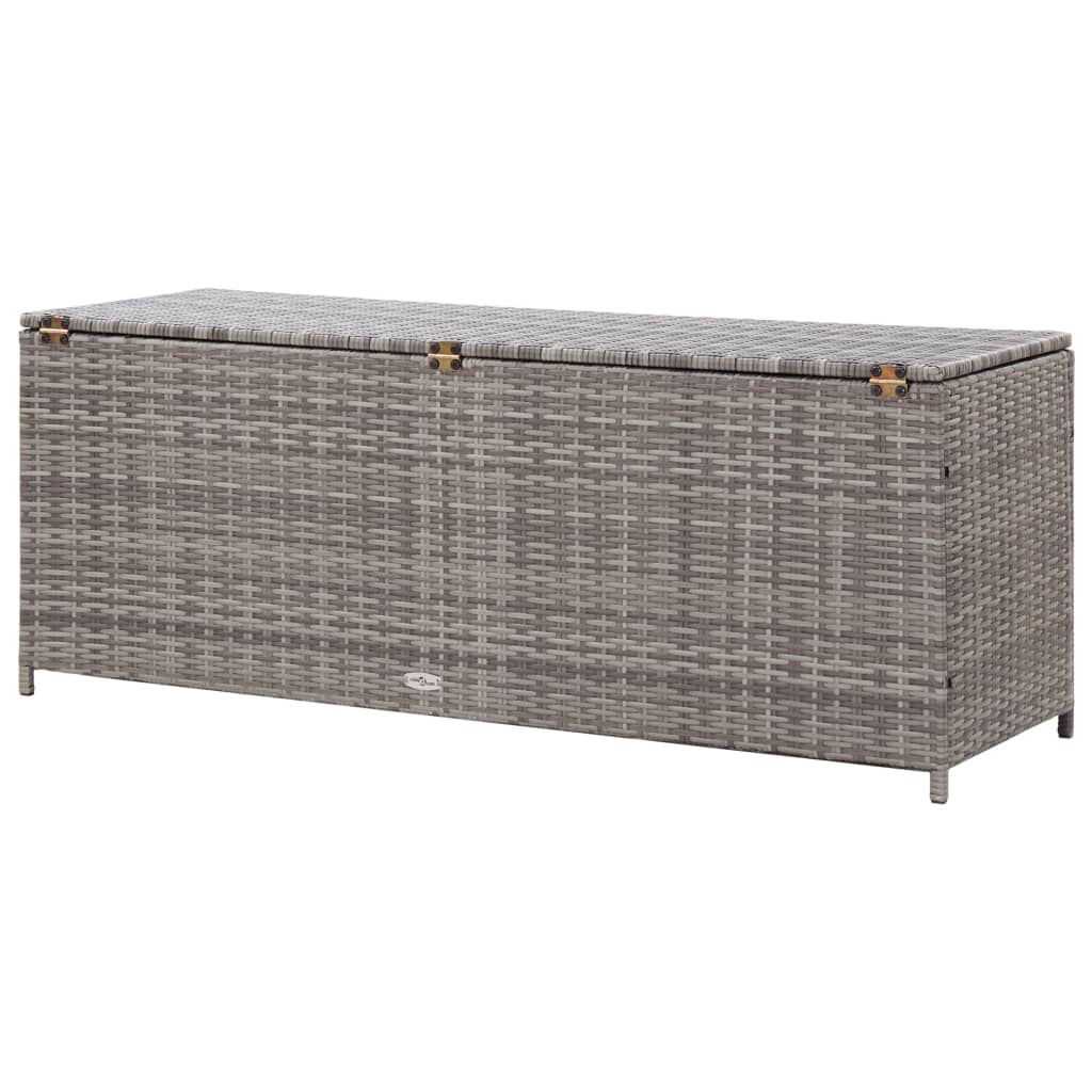 Baule da Giardino Grigio 150x50x60 cm in Polyrattan