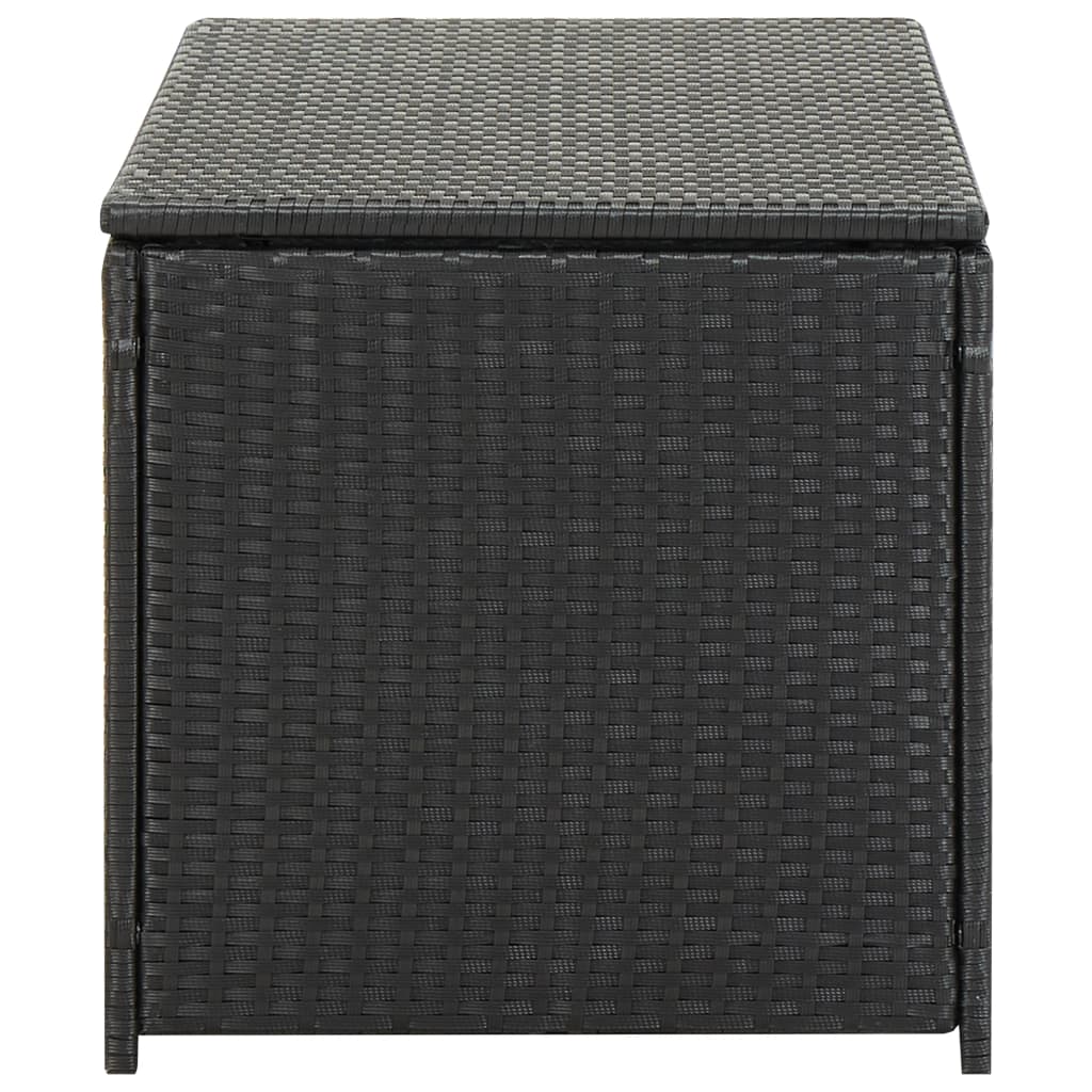 Baule da Giardino in Polyrattan 100x50x50 cm Nero