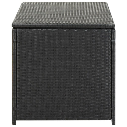 Baule da Giardino in Polyrattan 100x50x50 cm Nero