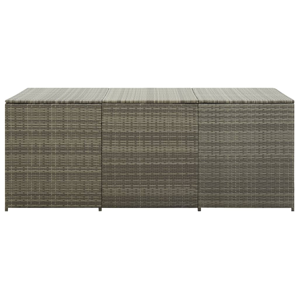 Baule da Giardino in Polyrattan 180x90x70 cm Grigio - homemem39