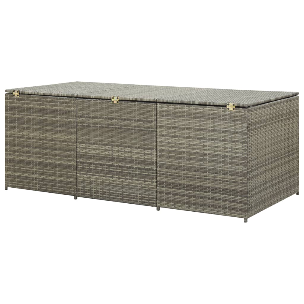 Baule da Giardino in Polyrattan 180x90x70 cm Grigio - homemem39