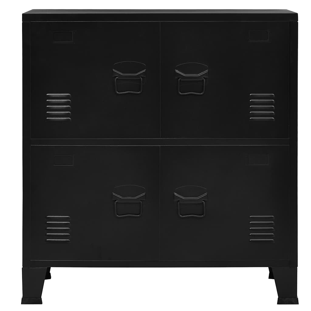 Armadio Classificatore Industriale Nero 75x40x80 cm in Acciaio - homemem39