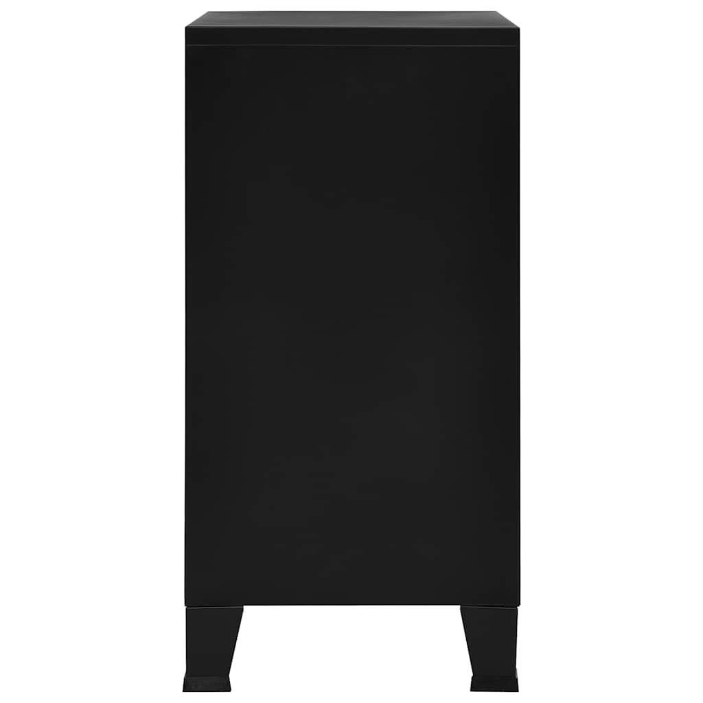 Armadio Classificatore Industriale Nero 75x40x80 cm in Acciaio - homemem39