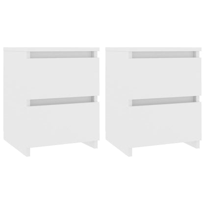 Comodini 2 pz Bianco 30x30x40 cm in Legno Ingegnerizzato