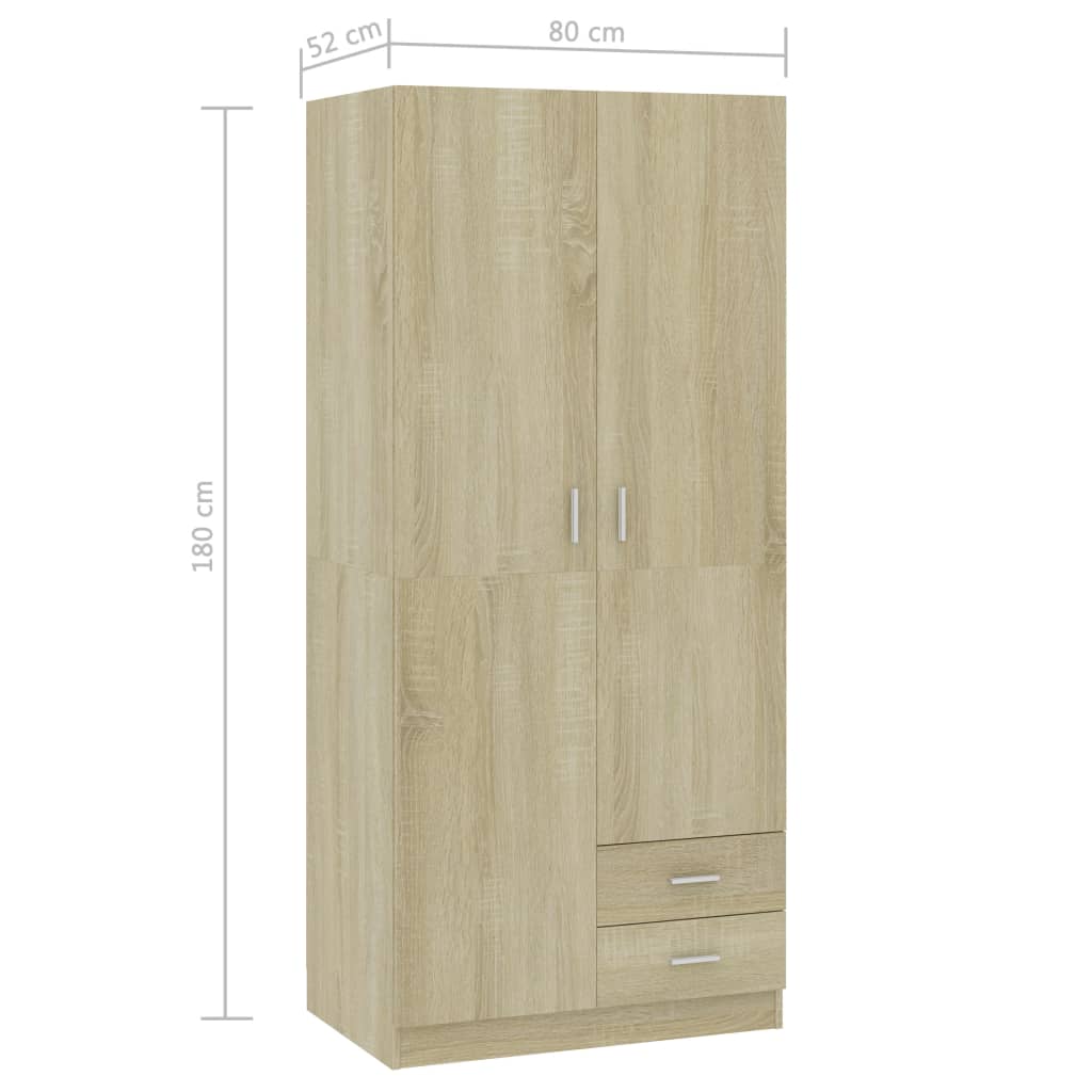 Armadio Rovere Sonoma 80x52x180 cm in Legno Multistrato - homemem39