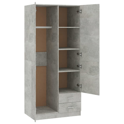 Armadio Grigio Cemento 80x52x180 cm in Legno Multistrato - homemem39