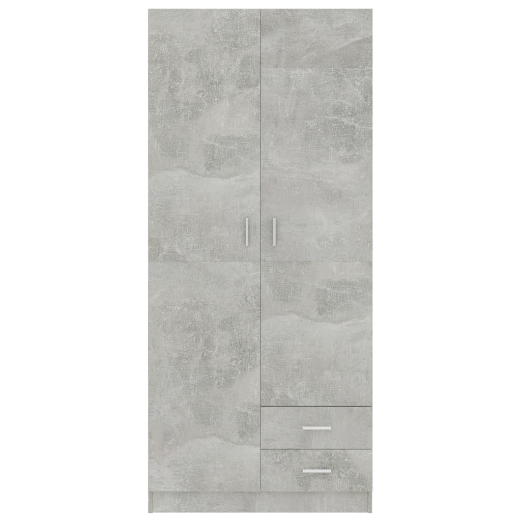 Armadio Grigio Cemento 80x52x180 cm in Legno Multistrato - homemem39